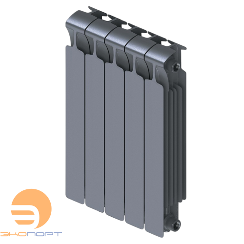 Радиатор биметаллический Monolit 500/100   5 секции G3/4"  боковое подкл. Титан Rifar