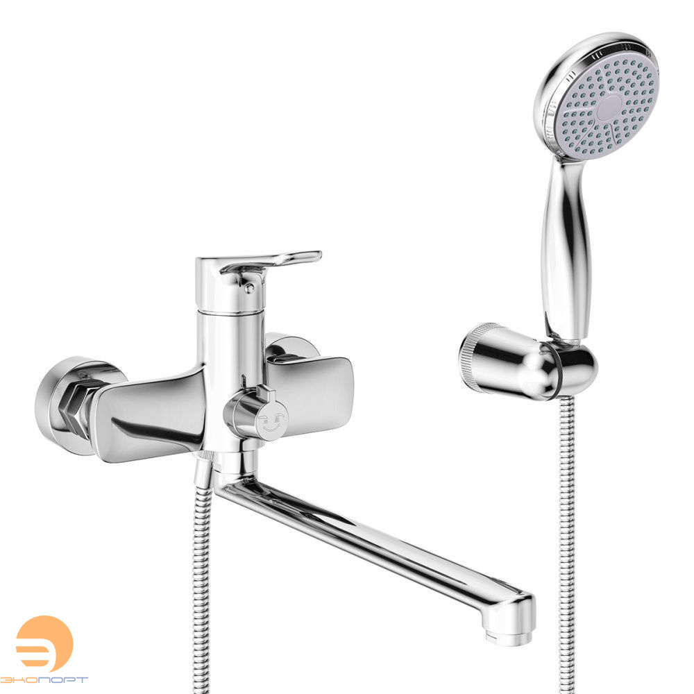 Смеситель универсальный SELENA с плоским изливом 300мм (с лейкой и шлангом) хром LEMARK