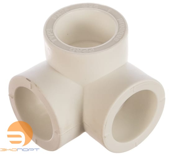 Тройник двухплоскостной PPR Ду 25 белый Pro Aqua