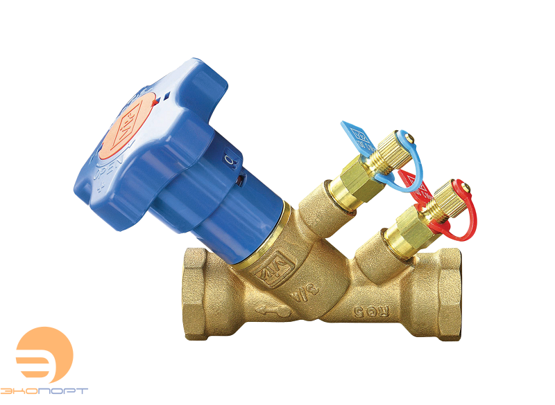 Клапан балансировочный латунный VIR 9505, Ду 50, Ру 25, р/р