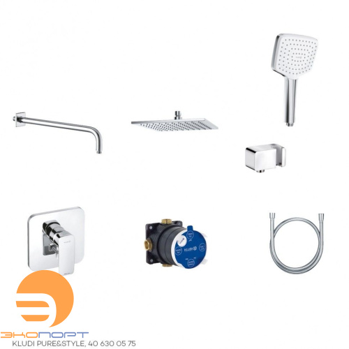 Комплект для душа 7 в 1, KLUDI PURE&STYLE, хром