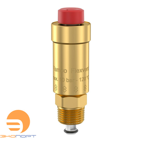 Воздухоотводчик поплавковый Flexvent 1/2" (внешняя резьба с откл. клапаном, латунь) Тм=120, Рм=10