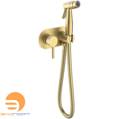 Смеситель с гигиеническим душем встраиваемый R20 сатин золотой, RAGLO