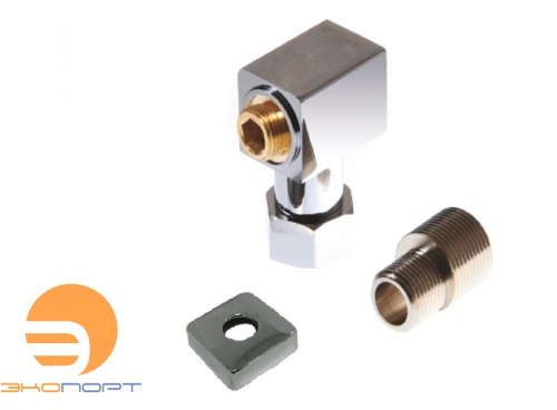 Уголок квадратный для полотенцесушителей 3/4" х 1/2" ВН, с эксцентриком и квадрат.отражателем, SMART