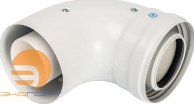 Угол конденсац. 90° / адаптер 90° DN60/100 м/п PP-FE (совместим с Baxi,Viessmann) STOUT