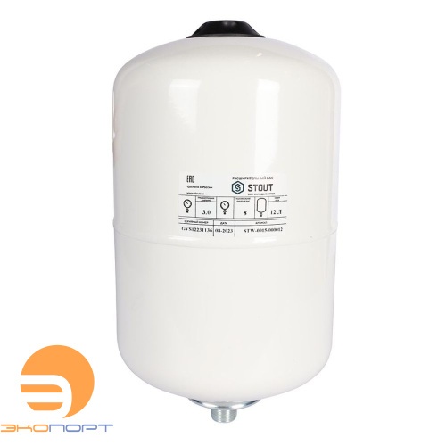 Бак мембранный для ГВС 24 л STOUT вертикальный (белый) G 3/4" 