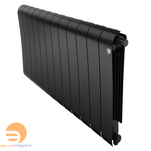Радиатор биметаллический Infinity Noir Sable 500/87 12 секции VR80 (нижнее правое) черный Royal Thermo