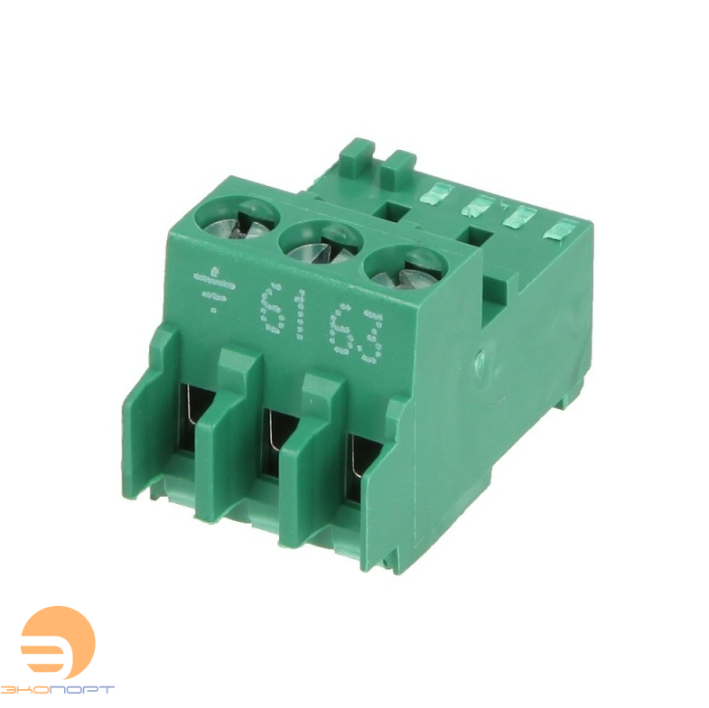 Штекер 3-х разъёмный, зелёный