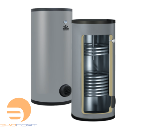 Бойлер 200 л с 2-я ТО Gekon HWB 200 2HE 30/15 кВт напольный INOX