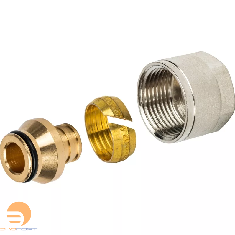 Соединение резьбозажим. 20х2.8 (резьба 3/4") для PE-X STOUT