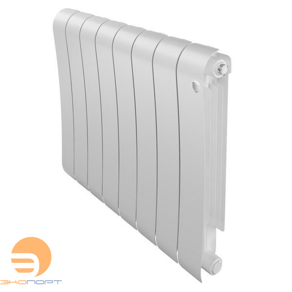 Радиатор биметаллический Infinity Bianco Traffico 500/87  8 секции VR80 (нижнее правое) белый Royal Thermo