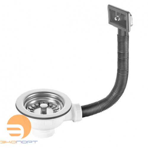 Выпуск для кухонной мойки с прямоугольным переливом (d=115мм, выход 1 1/2) Хром McAlpine