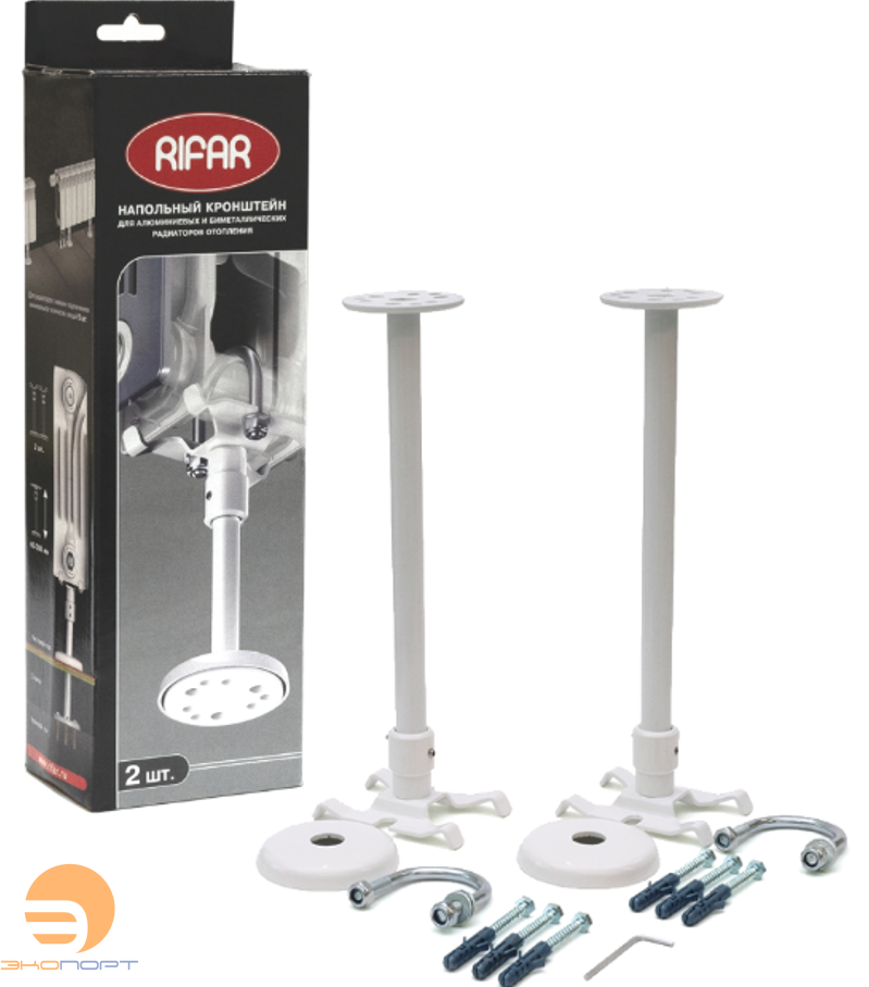 Набор напольных кронштейнов (2 шт) для радиаторов RIFAR SUPReMO, белый  