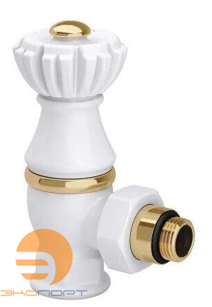 Вентиль 1/2"х3/4" верхний угловой, Белый, серия "Liberty"