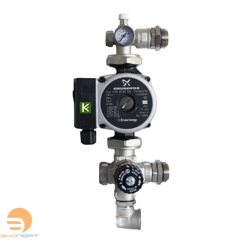 Насосно-смесительный узел STOUT, с термостатическим клапаном,с насосом Grundfos UPSO 25-65 130