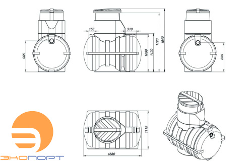Септик "Дачный" 0,45 м3/сут черный Rostok