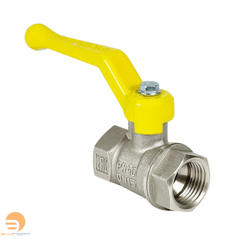 Кран шаровый для газа ВВ 1/2 никель STANDART N/P 59 рычаг Valfex