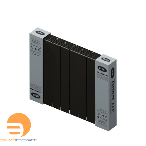 Радиатор биметал. SUPReMO 500/90 (202Вт)  8 секций боковое подкл. Rifar Антрацит