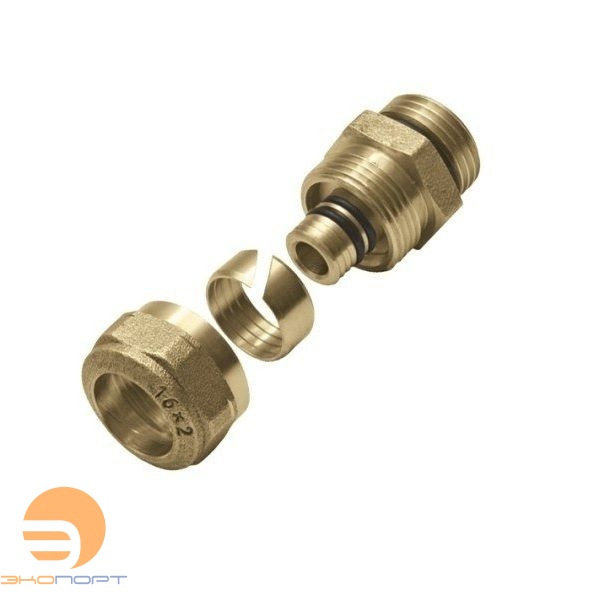 Соединитель свинчиваемый 16*2 G3/4" НР латунный KAN-therm