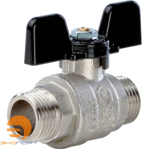 Кран шаровой полнопроходной  НН 1/2" (бабочка) STOUT (ГОСТ)