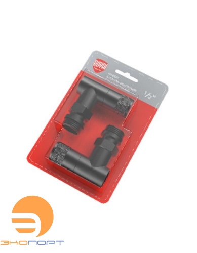 Вентиль ручной регулировки угловой 1/2" PIANO ЧЕРНЫЙ Royal Thermo (уп. блистер=2шт)