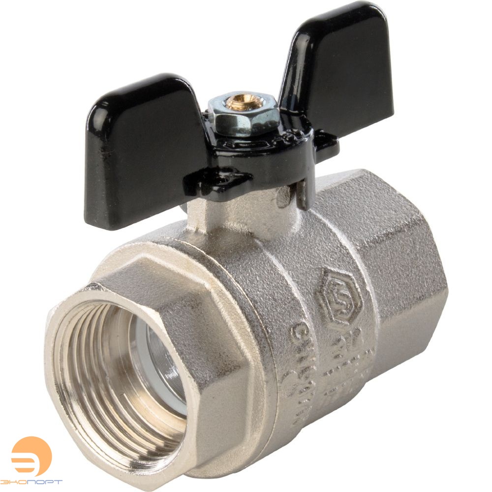 Кран шаровой полнопроходной ВВ  3/4" (бабочка) STOUT