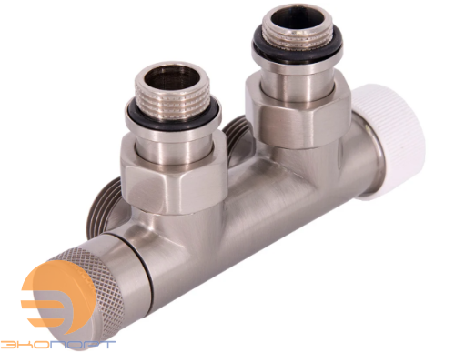 Узел нижнего подключения термостатический SR Rubinetterie угловой 1/2"х3/4"Е Никель матовый (правый)