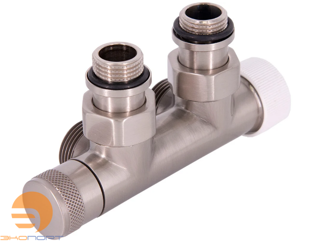 Узел нижнего подключения термостатический SR Rubinetterie угловой 1/2"х3/4"Е Никель матовый (правый)