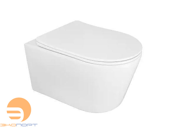 Унитаз подвесной безободковый OLLIN (круглый) "Торнадо", антивсплеск, сидение микролифт AZARIO