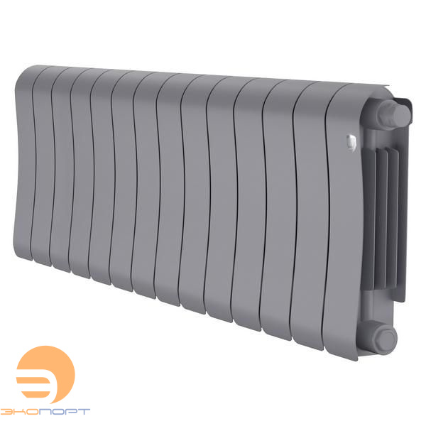 Радиатор биметаллический Infinity Silver Satin 300/87 14 секции VR80 (нижнее правое) серый Royal Thermo
