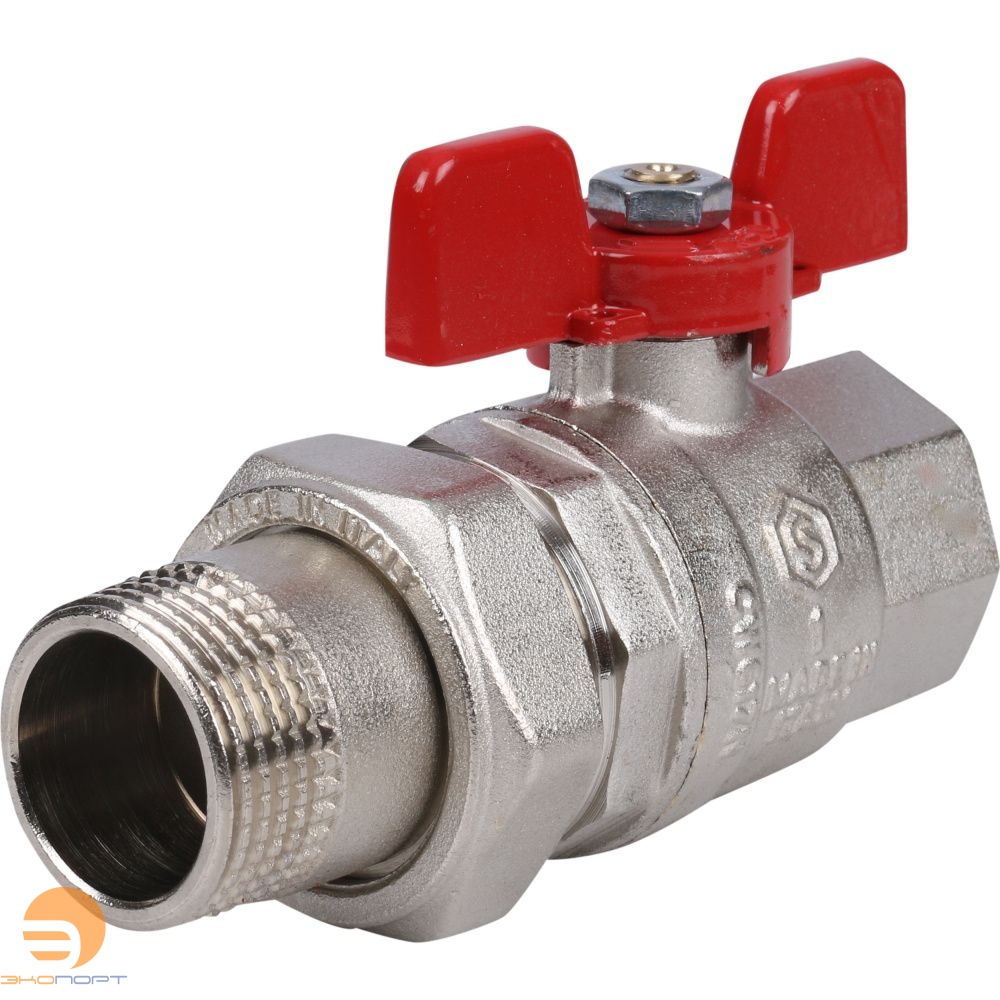 Кран шаровой полнопроходной со сгоном (EPDM) ВН 1" (бабочка) STOUT (гост)