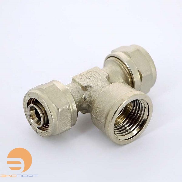 Тройник 16x1/2x16 никелир. ВН (обжим) Uni-Fitt