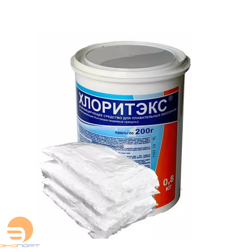 ХЛОРИТЭКС органический хлор-60% в гранулах (ведро 0,8кг), Маркопул