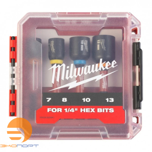 Набор насадок магнитных торцевых SHOCKWAVE 4 шт,Milwaukee