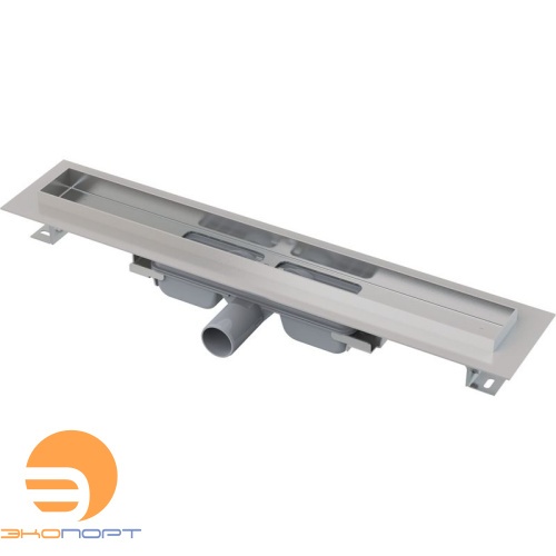 Водоотводящий желоб с порогами для цельной решетки   из нерж. 850 мм ALCA PLAST