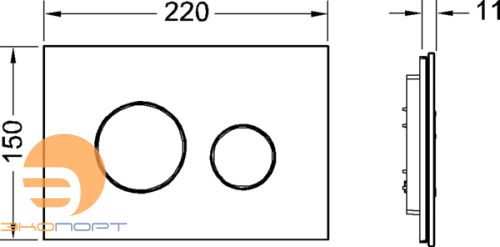 Клавиша TECEloop, стекло белое, клавиши хром матовый