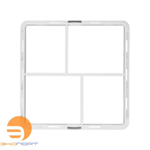 Решетка вент. VM 200х200 UB с монтажной рамой и жалюзи, белая, пласт.  HACO