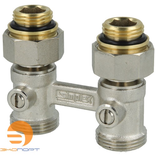 Узел нижнего подключения D1/50 прямой, ВР1/2х3/4НР, с ниппелями 1/2"  Simplex