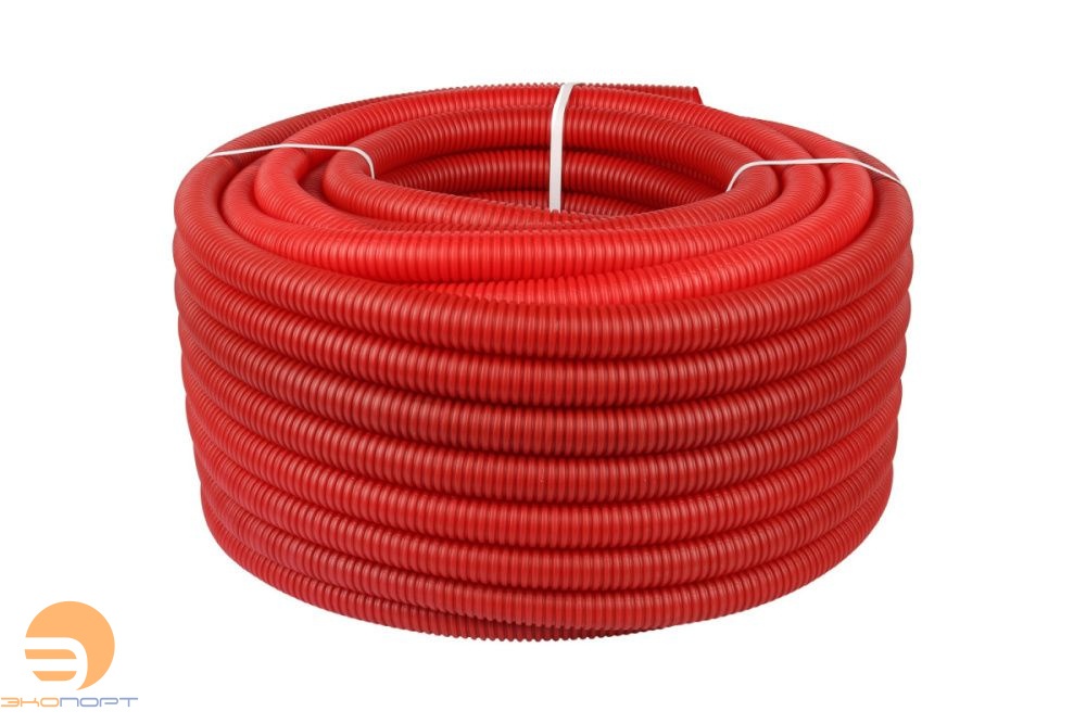 Труба ПНД гофрир. красная Ду40 внутр. 35 мм (30 м) РТП (кратно бухте)