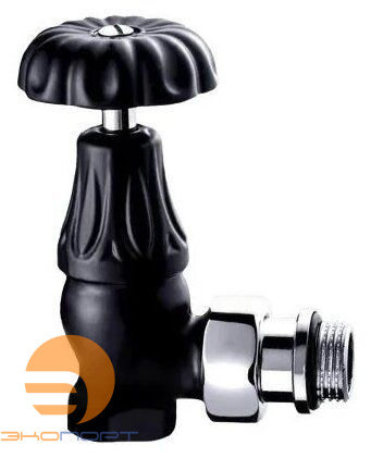 Вентиль угловой 1/2", для радиатора "ретро", цвет Черный SR Rubinetterie