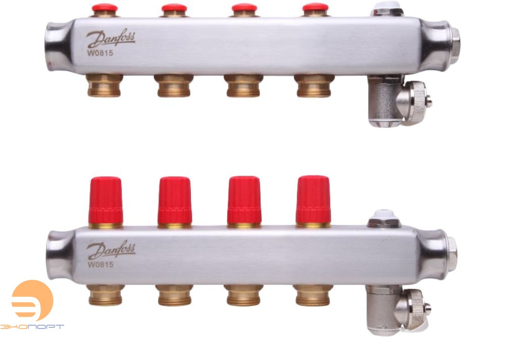 Коллекторы SSM-4 без расходомеров, для 4 контуров, нержавейка