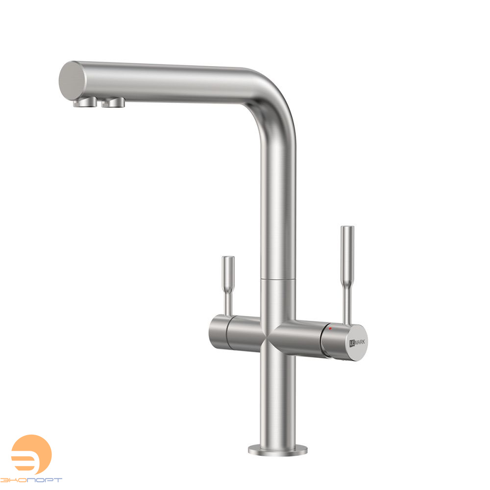 Смеситель для кухни EXPERT (высокий) с подключ. к фильтру, нерж. сталь, LEMARK