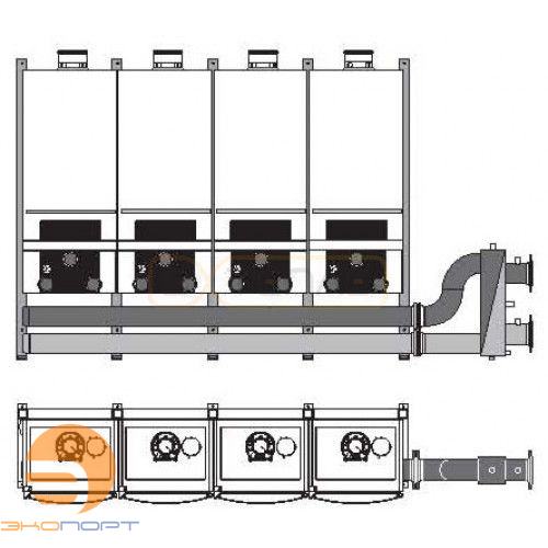 Каскадный блок для 3 котлов для GB162 TL3, установка в ряд