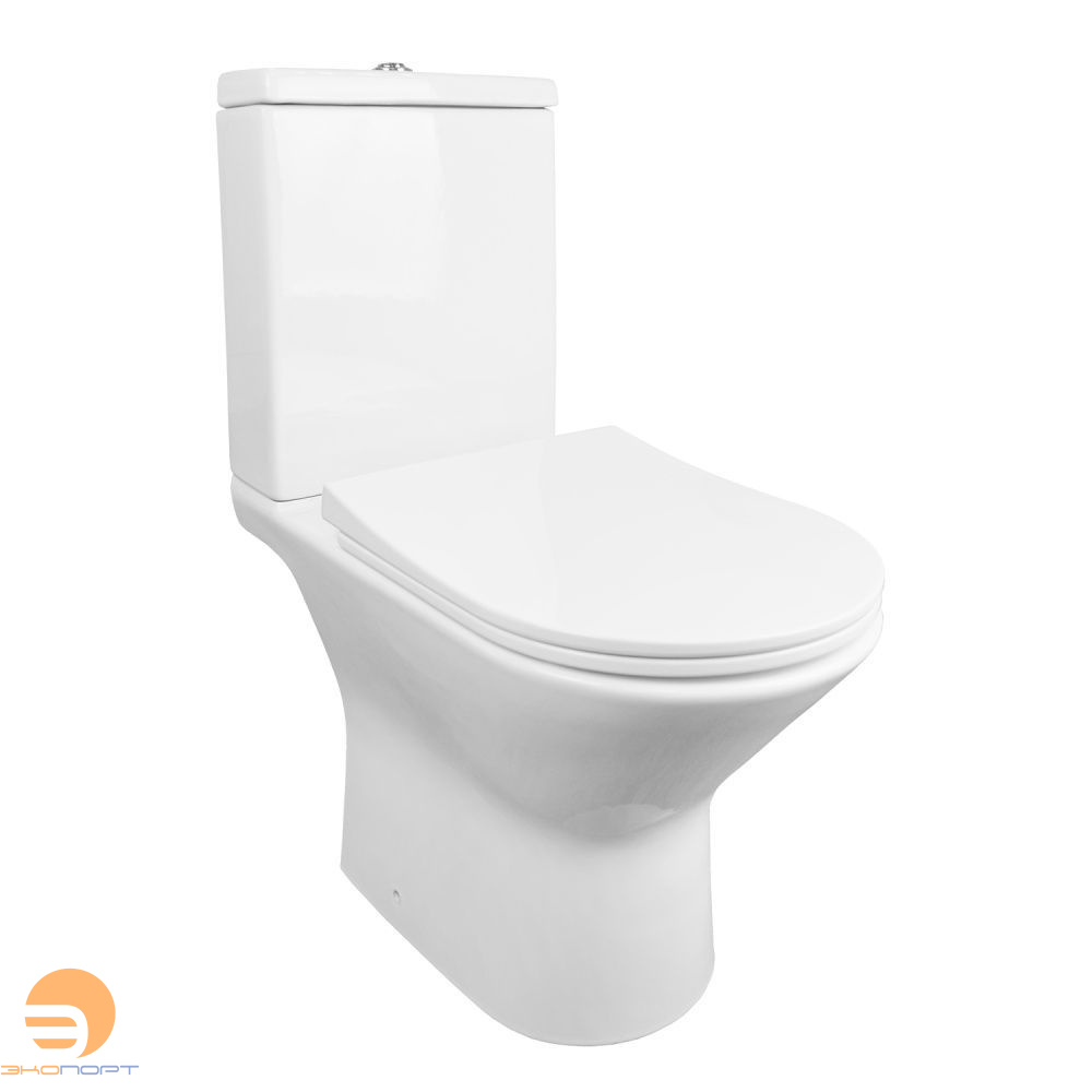 Унитаз напольный безободковый Fretta в комплекте с сиденьем микролифт AZARIO