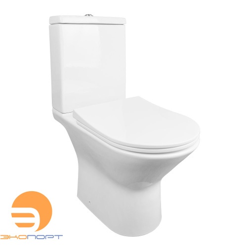 Унитаз напольный безободковый Fretta в комплекте с сиденьем микролифт AZARIO