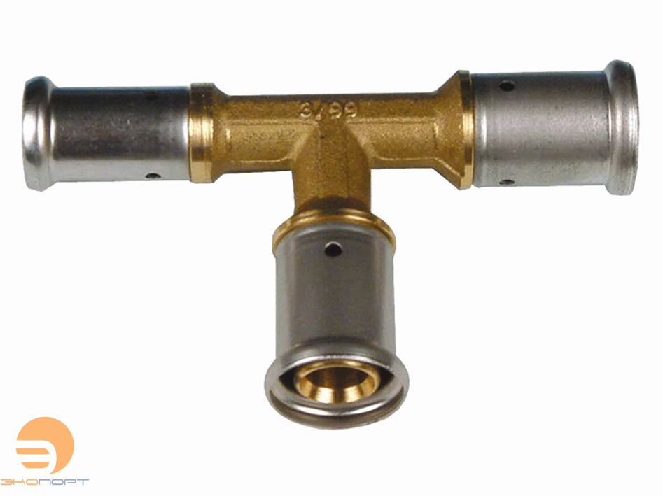 Тройник 20-20-16 латунь, пресс HENCO