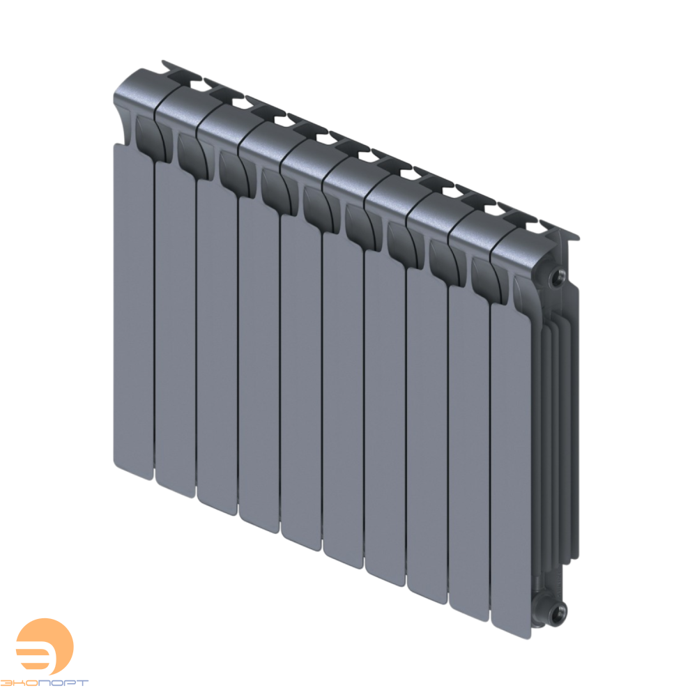 Радиатор биметаллический Monolit Ventil 500/100 10 секции (MVR) нижнее справа Титан Rifar