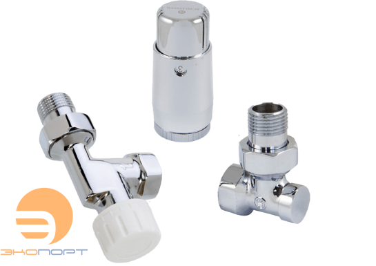 Комплект аксиальный ХРОМ DN15 GZ1/2 x GW1/2 с головкой MINI M30x1,5 Schlosser