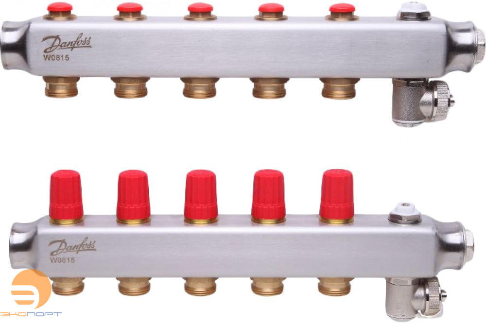 Коллекторы SSM-5 без расходомеров, для 5 контуров, нержавейка