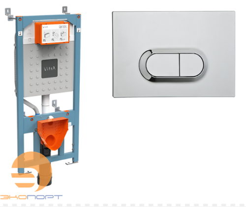 Комплект Инсталляция V12+ кнопка Loop (хром глянец), Vitra